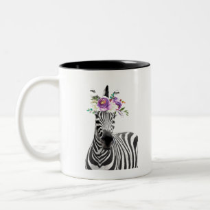 Floral Zebra Two-Tone Coffee Mug