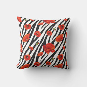 Floral zebra: unique seamless pattern. cushion