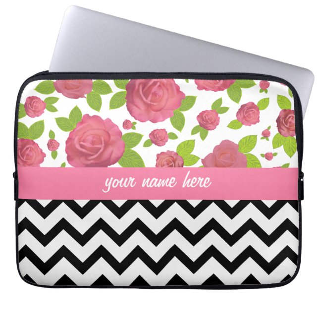 Floral & Zigzag Mixed Prints Electronics Bag (Front)