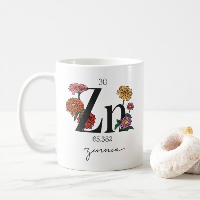 Floral Zinc Element Coffee Mug (With Donut)