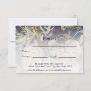 FloralCustom Photo Purple Florist Gift Certificate Card