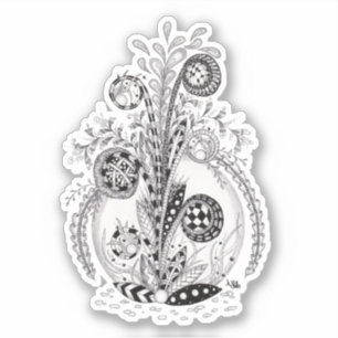 Florale Pflanze im Tangle Design - 