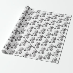 Florale Tangle drawing Wrapping Paper