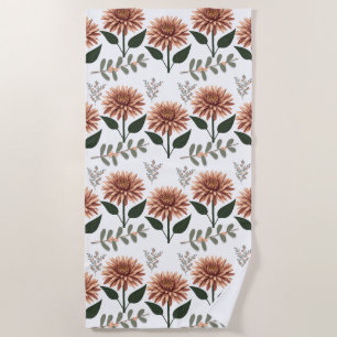 Florales Muster mit Dahlien Beach Towel