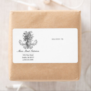 Florals Antique Small Business Shipping Label