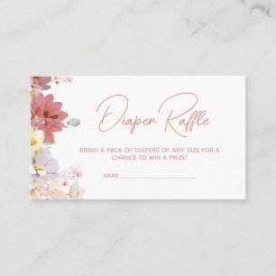Florals Baby Bloom Baby Shower Diaper Raffle Enclosure Card