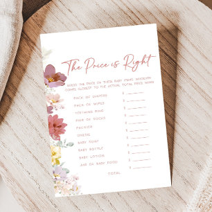 Florals Baby Bloom Baby Shower Price is Right Game