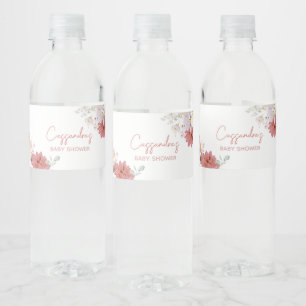 Florals Baby Bloom Baby Shower  Water Bottle Label