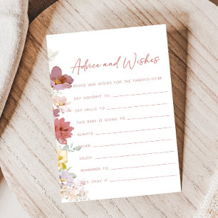 Florals Baby Bloom Shower Advice and Wishes Game