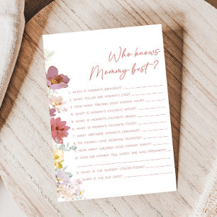 Florals Baby Bloom Shower Who Knows Mommy Game