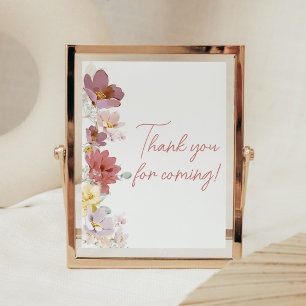 Florals Baby Bloom Thank you for Coming Poster