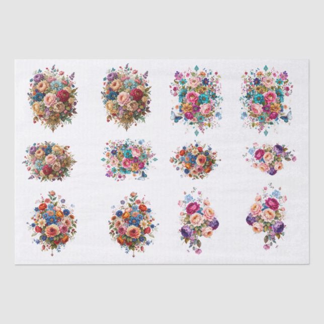 Florals & Butterflies  Tissue Paper (Front)