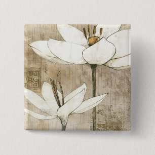 Florals Drawn by Pencil 15 Cm Square Badge