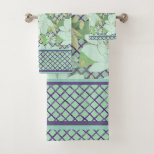 Florals, Graphics Blue, Green Hues Towel