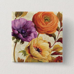 Florals in Full Bloom 15 Cm Square Badge