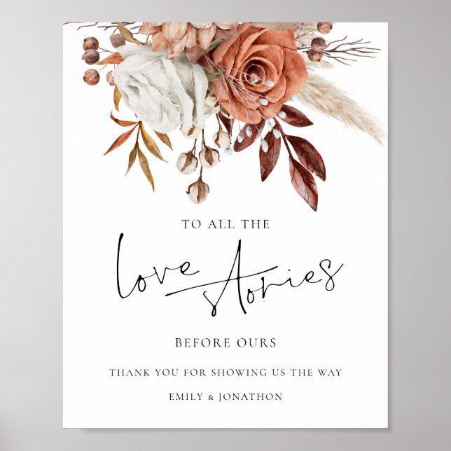 Florals Love Stories Before Ours Wedding Sign (Front)