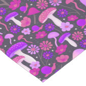Florals & Mushrooms Vibrant Pink, Purple & Black Short Table Runner (Corner)