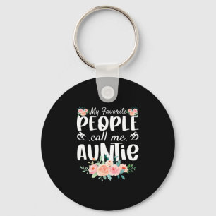 Florals My Favourite People Call Me Auntie Key Ring
