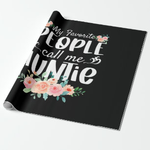 Florals My Favourite People Call Me Auntie Wrapping Paper