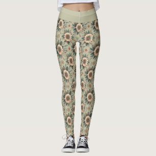 Florals on Sage Leggings