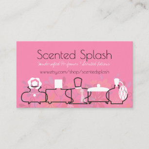 Florals perfume bottle scent lotions business card