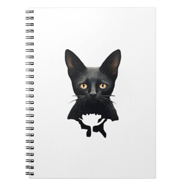 Florals Whimsigoth Gothic Style Kitty And Poppies  Notebook (Front)