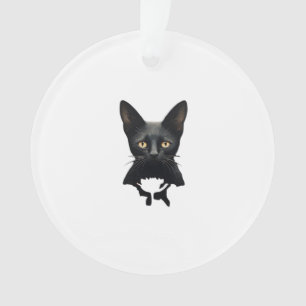 Florals Whimsigoth Gothic Style Kitty And Poppies  Ornament