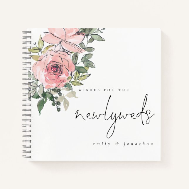 Florals Wishes for Newlyweds Guest Book (Front)