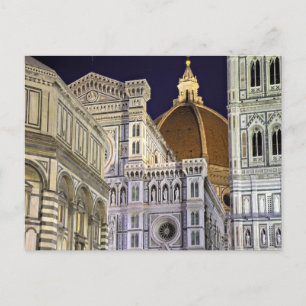 Florence - Cathedral at night postcard