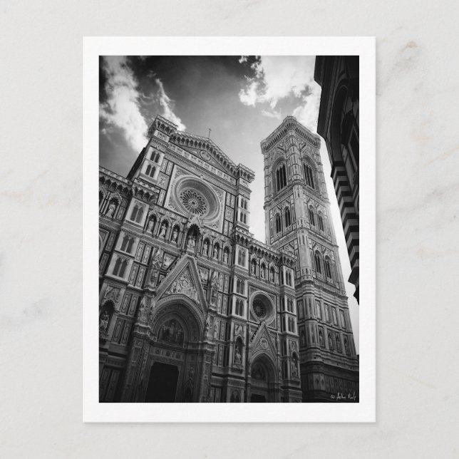 Florence Cathedral, Black & White Postcard (Front)