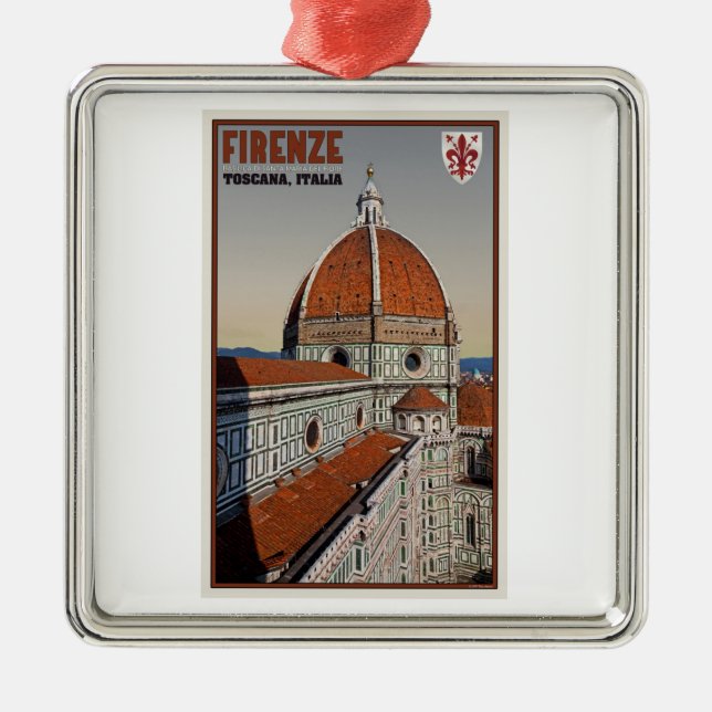 Florence - Cathedral from Bell Tower Metal Tree Decoration (Front)