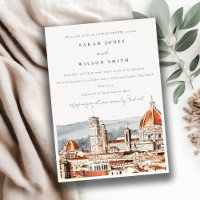 Florence Cathedral Italy Watercolor Couples Shower