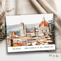 Florence Cathedral Italy Watercolor Save The Date