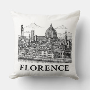Florence Cityscape – Duomo Cathedral Line Art Cushion