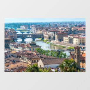 Florence cityscape - Ponte Vecchio over Arno river Window Cling