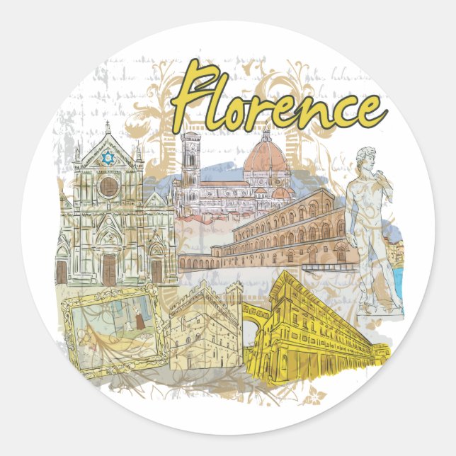Florence Classic Round Sticker (Front)