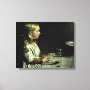 Florence Cope Saying Grace at Dinnertime Canvas Print