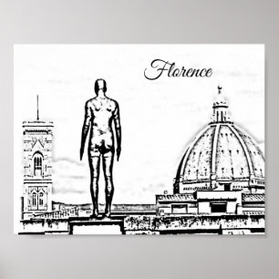 Florence Duomo black & white Gormley   Poster