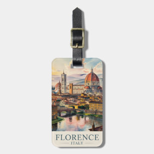 Florence Duomo Cathedral Watercolor Italy Travel Luggage Tag