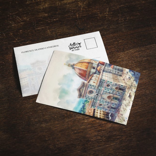 Florence Duomo Italy Watercolor Postcard (Creator Uploaded)