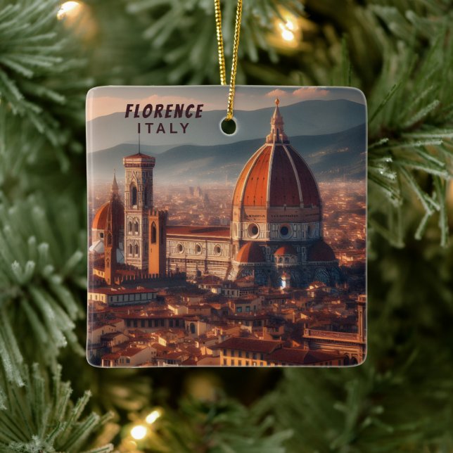 Florence Duomo Santa Maria del Fiore Italy Travel Ceramic Ornament (Tree)