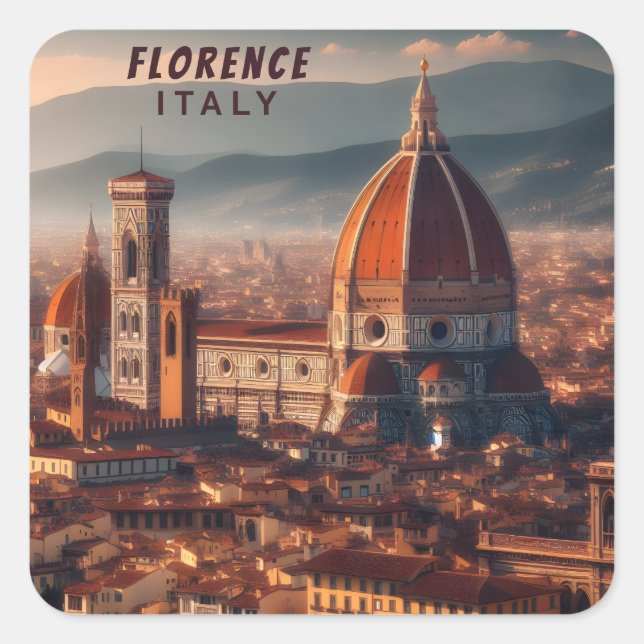 Florence Duomo Santa Maria del Fiore Italy Travel Square Sticker (Front)
