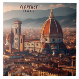 Florence Duomo Santa Maria del Fiore Italy Travel Tile
