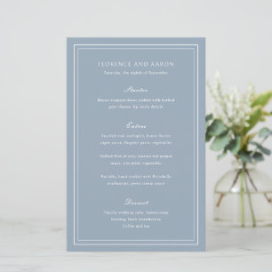 Florence Dusty Blue Elegant Wedding Menu