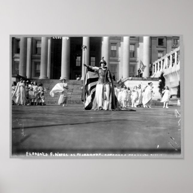 Florence F. Noyes as "Liberty" in suffrage pageant Poster (Front)