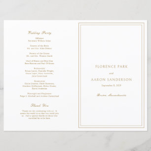 Florence Gold Elegant Wedding Program