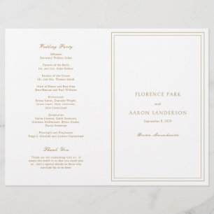 Florence Gold Elegant Wedding Program Flyer