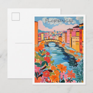 Florence Italia Art Travel Postcard