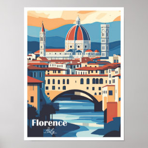 Florence Italy Artwork Travel Place illustration Poster