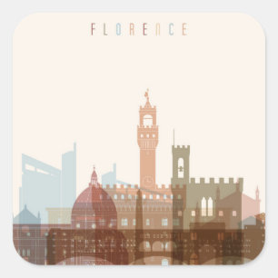 Florence, Italy City Skyline Square Sticker